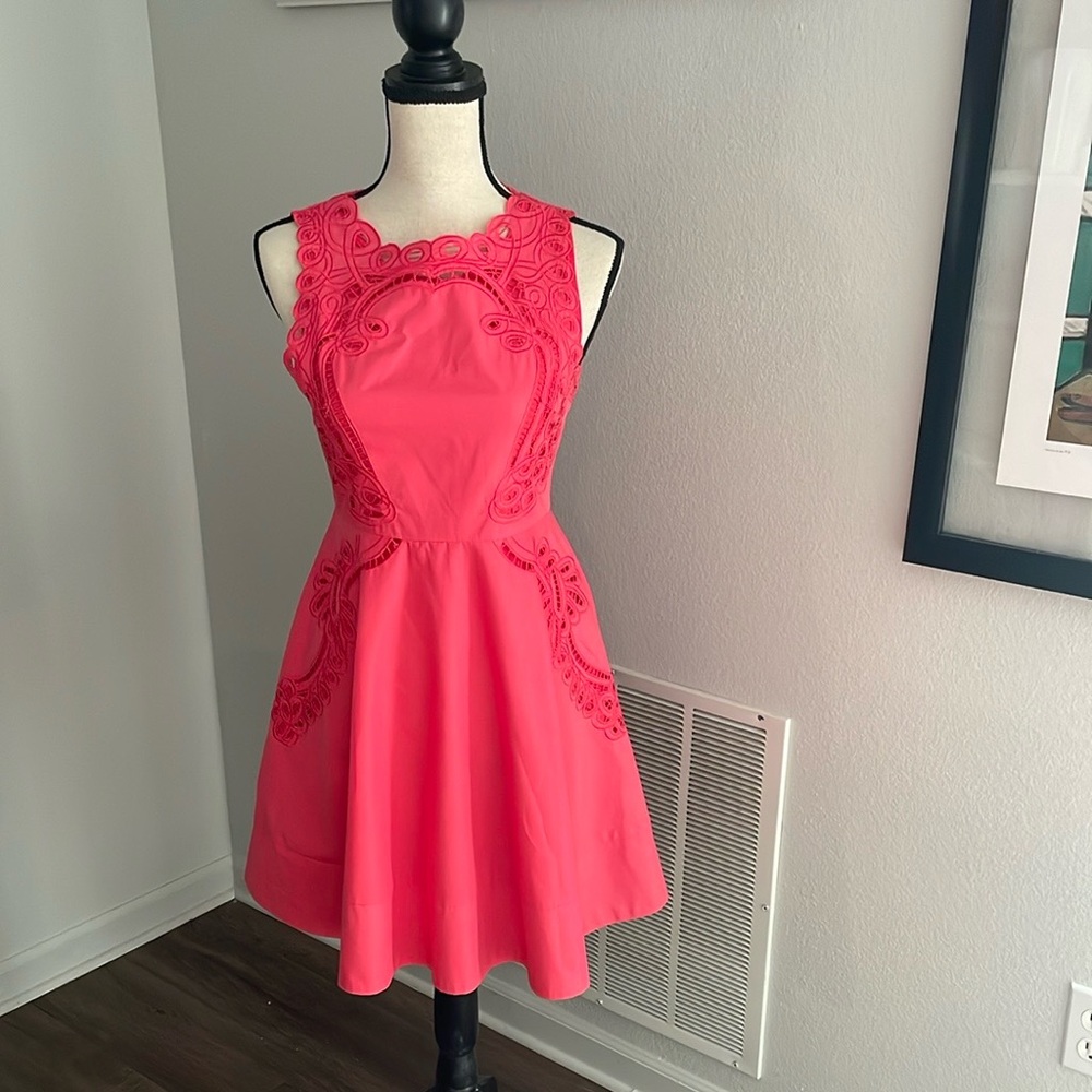 Esley Pink Sleeveless Eyelet Dress